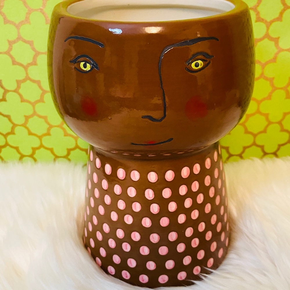 🌿Modern Face Stoneware Planter / Vase Set of 2 - Picture 13 of 13